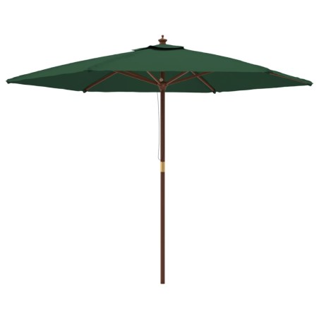 vidaXL Sombrilla de jardín con poste de madera verde 299x240 cm