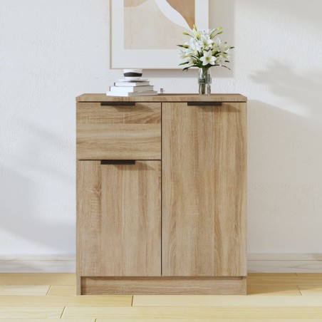 vidaXL Aparador de madera contrachapada color roble Sonoma 60x30x70 cm