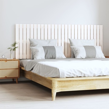 vidaXL Cabecero de cama de pared madera maciza pino blanco 166x3x60 cm