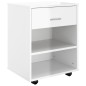 vidaXL Armario ruedas madera contrachapada blanco brillante 46x36x59cm vidaXL Armario ruedas madera contrachapada blanco brillante 46x36x59cm