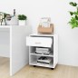 vidaXL Armario ruedas madera contrachapada blanco brillante 46x36x59cm vidaXL Armario ruedas madera contrachapada blanco brillante 46x36x59cm