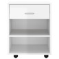 vidaXL Armario ruedas madera contrachapada blanco brillante 46x36x59cm vidaXL Armario ruedas madera contrachapada blanco brillante 46x36x59cm