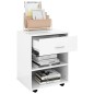 vidaXL Armario ruedas madera contrachapada blanco brillante 46x36x59cm vidaXL Armario ruedas madera contrachapada blanco brillante 46x36x59cm