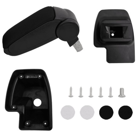 vidaXL Reposabrazos para coche ABS negro 15x35x(33-49,5) cm