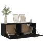 vidaXL Armario de pared madera contrachapada negro 100x36,5x35 cm