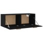 vidaXL Armario de pared madera contrachapada negro 100x36,5x35 cm