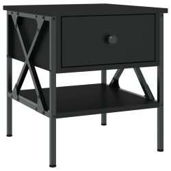 vidaXL Mesita de noche madera de ingeniería negro 40x42x45 cm