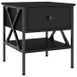 vidaXL Mesita de noche madera de ingeniería negro 40x42x45 cm