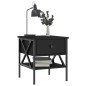 vidaXL Mesita de noche madera de ingeniería negro 40x42x45 cm