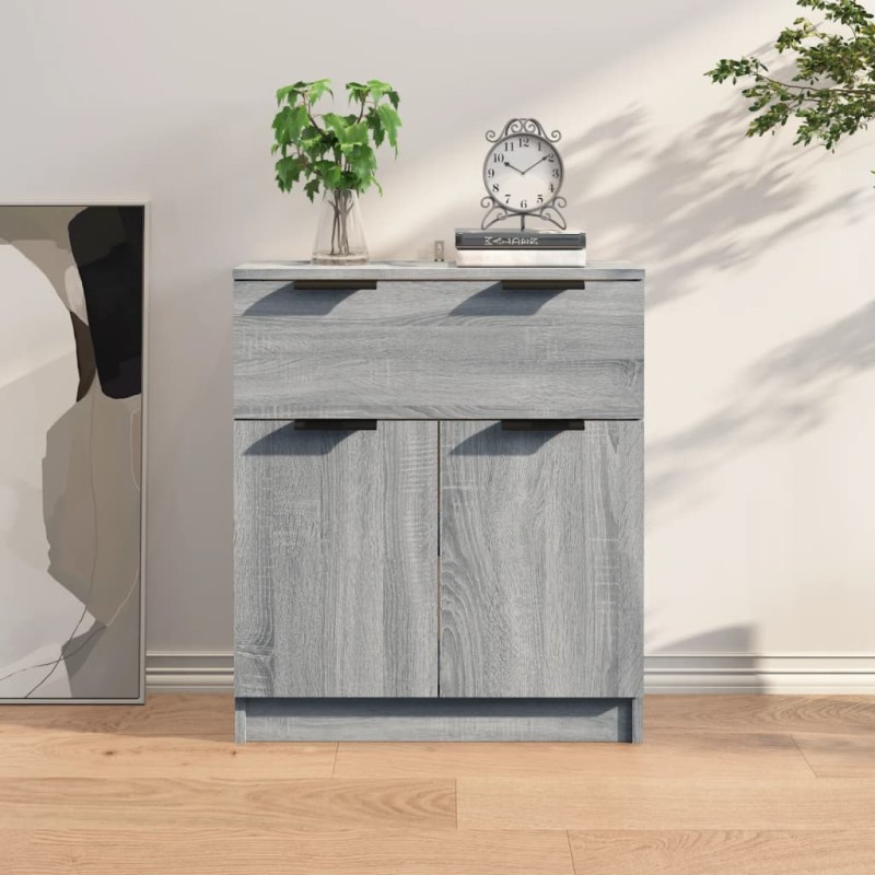 vidaXL Aparador de madera contrachapada gris Sonoma 60x30x70 cm