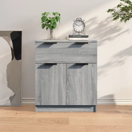 vidaXL Aparador de madera contrachapada gris Sonoma 60x30x70 cm