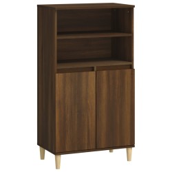 vidaXL Aparador alto madera contrachapada marrón roble 60x36x110 cm