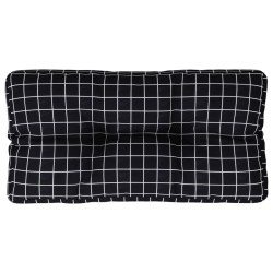 vidaXL Cojín para palés tela a cuadros negro 70x40x12 cm