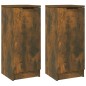 vidaXL Aparadores 2 uds madera contrachapada roble ahumado 30x30x70 cm