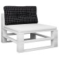 vidaXL Cojín para palés tela a cuadros negro 70x40x12 cm vidaXL Cojín para palés tela a cuadros negro 70x40x12 cm