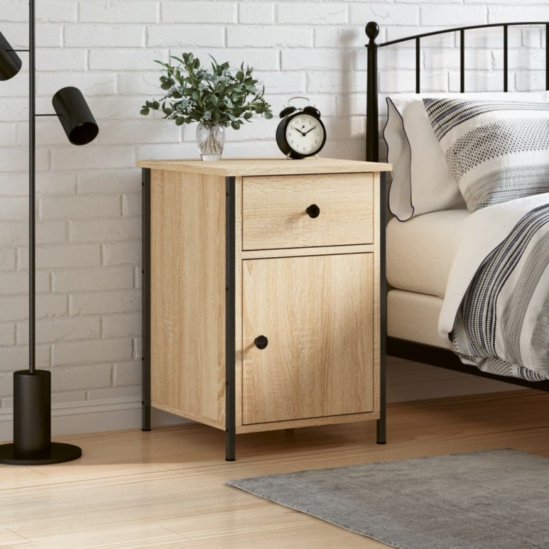 vidaXL Mesita de noche madera contrachapada roble sonoma 40x42x60 cm vidaXL Mesita de noche madera contrachapada roble sonoma 40x42x60 cm