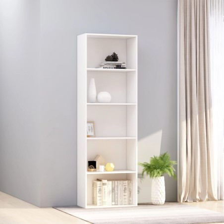 vidaXL Estantería de 5 niveles madera contrachapada blanca 60x30x189cm
