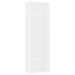 vidaXL Estantería de 5 niveles madera contrachapada blanca 60x30x189cm