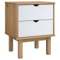 vidaXL Mesita de noche OTTA madera de pino marrón y blanco 45x39x57 cm vidaXL Mesita de noche OTTA madera de pino marrón y blanco 45x39x57 cm