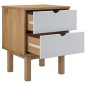 vidaXL Mesita de noche OTTA madera de pino marrón y blanco 45x39x57 cm vidaXL Mesita de noche OTTA madera de pino marrón y blanco 45x39x57 cm