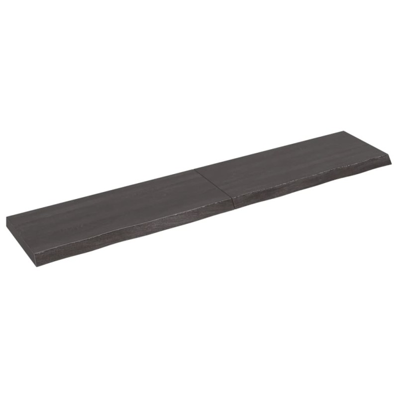 vidaXL Estante pared madera roble tratada marrón oscuro 200x40x(2-6)cm vidaXL Estante pared madera roble tratada marrón oscuro 200x40x(2-6)cm