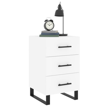 vidaXL Mesita de noche madera de ingeniería blanco 40x40x66 cm