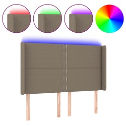 vidaXL Cabecero con LED de tela gris taupe 147x16x118/128 cm
