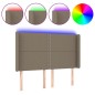 vidaXL Cabecero con LED de tela gris taupe 147x16x118/128 cm vidaXL Cabecero con LED de tela gris taupe 147x16x118/128 cm