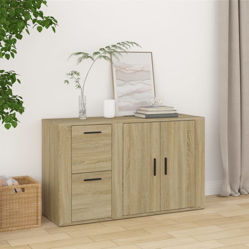 vidaXL Aparador madera contrachapada roble Sonoma 100x33x59,5 cm vidaXL Aparador madera contrachapada roble Sonoma 100x33x59,5 cm