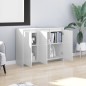 vidaXL Aparador de madera contrachapada blanco 102x33x75 cm vidaXL Aparador de madera contrachapada blanco 102x33x75 cm