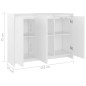 vidaXL Aparador de madera contrachapada blanco 102x33x75 cm vidaXL Aparador de madera contrachapada blanco 102x33x75 cm
