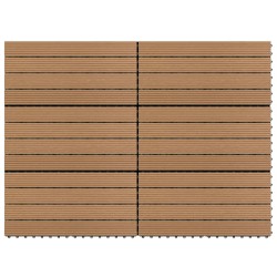 vidaXL Baldosas de porche 6 uds WPC marrón 60x30 cm 1,08 m²