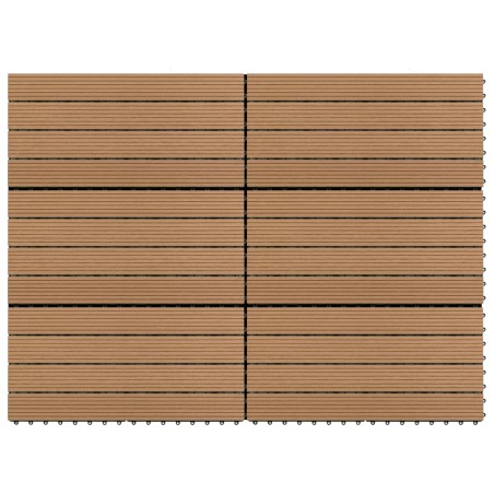 vidaXL Baldosas de porche 6 uds WPC marrón 60x30 cm 1,08 m²