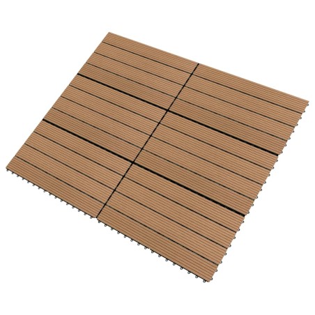 vidaXL Baldosas de porche 6 uds WPC marrón 60x30 cm 1,08 m²