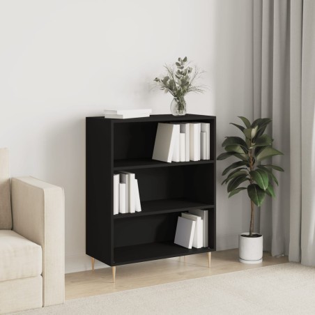 vidaXL Estantería madera de ingeniería negro 69,5x32,5x90 cm