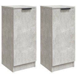 vidaXL Aparadores 2 uds madera contrachapada gris hormigón 30x30x70 cm