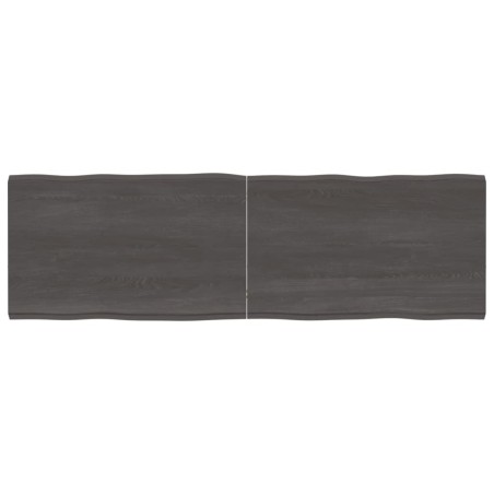 vidaXL Tablero mesa madera tratada borde vivo marrón 160x50x(2-4) cm
