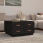 vidaXL Mesa de centro de madera maciza de pino negro 80x80x45 cm vidaXL Mesa de centro de madera maciza de pino negro 80x80x45 cm