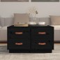 vidaXL Mesa de centro de madera maciza de pino negro 80x80x45 cm vidaXL Mesa de centro de madera maciza de pino negro 80x80x45 cm