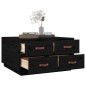 vidaXL Mesa de centro de madera maciza de pino negro 80x80x45 cm vidaXL Mesa de centro de madera maciza de pino negro 80x80x45 cm