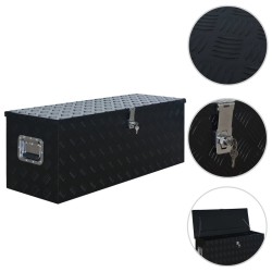 vidaXL Caja de aluminio 1085x370x400 mm negra