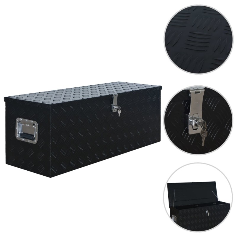 vidaXL Caja de aluminio 1085x370x400 mm negra vidaXL Caja de aluminio 1085x370x400 mm negra