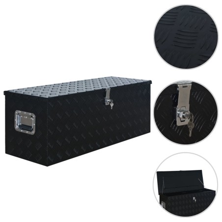 vidaXL Caja de aluminio 1085x370x400 mm negra