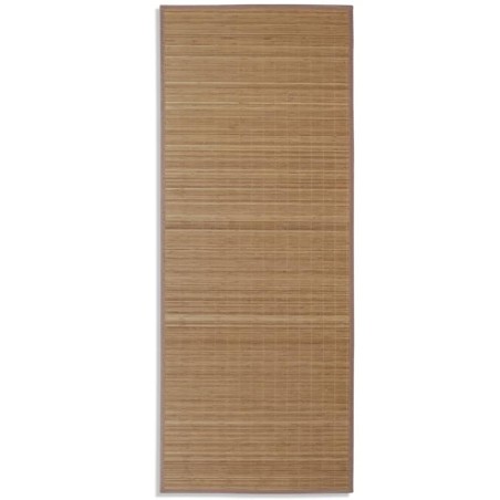 vidaXL Alfombra rectangular de bambú marrón 80 x 200 cm