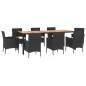 vidaXL Set de comedor de jardín 9 pzas y cojines ratán sintético negro vidaXL Set de comedor de jardín 9 pzas y cojines ratán sintético negro