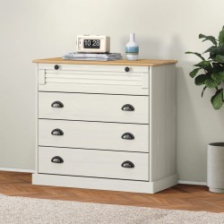 vidaXL Cómoda VIGO madera maciza pino blanco 80x40x76 cm