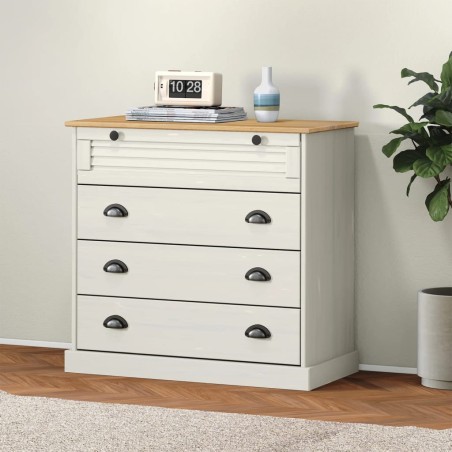 vidaXL Cómoda VIGO madera maciza pino blanco 80x40x76 cm