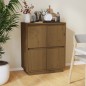vidaXL Aparador de madera maciza de pino marrón miel 60x34x75 cm