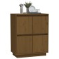 vidaXL Aparador de madera maciza de pino marrón miel 60x34x75 cm