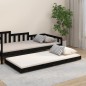vidaXL Estructura de cama madera maciza de pino negro 75x190 cm vidaXL Estructura de cama madera maciza de pino negro 75x190 cm